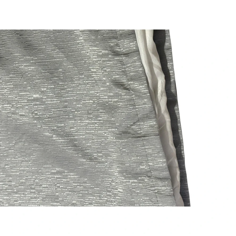 Single Metallic Curtain Drape Decorative Grommets Silver Gray Lined 1 Panel